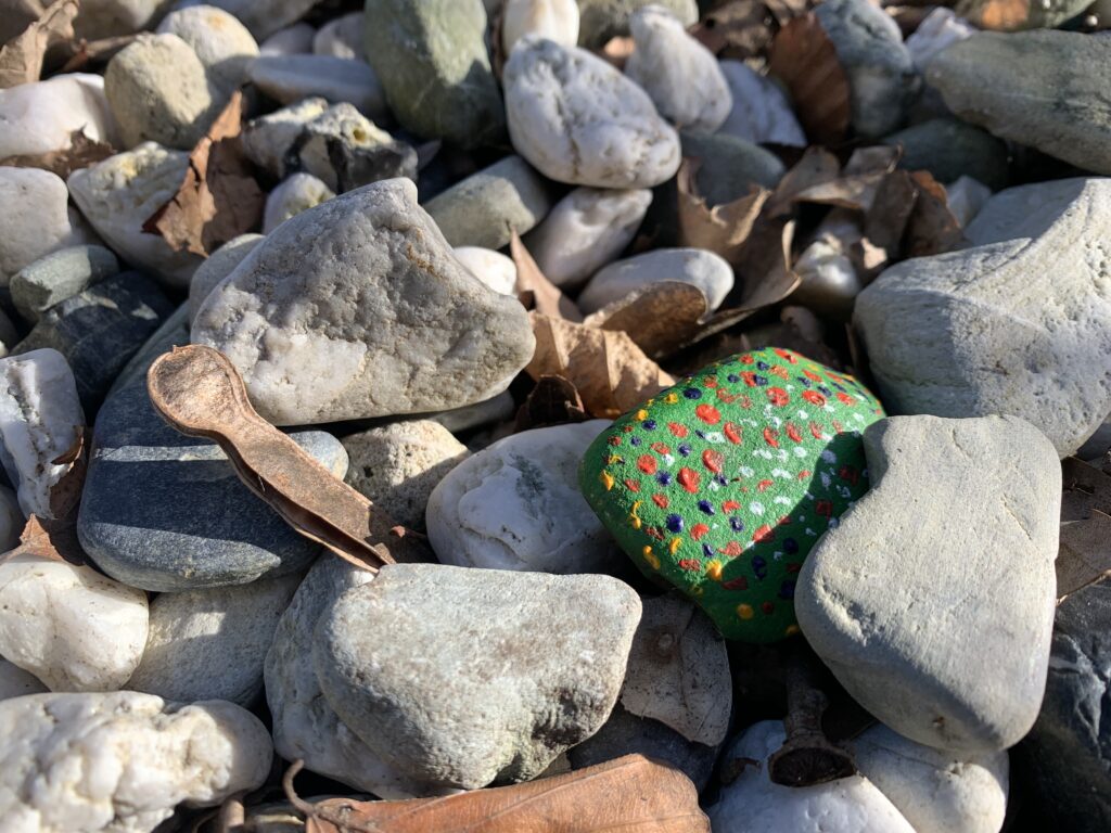 Happy stone op het tuinpad bij de Nyengaerde